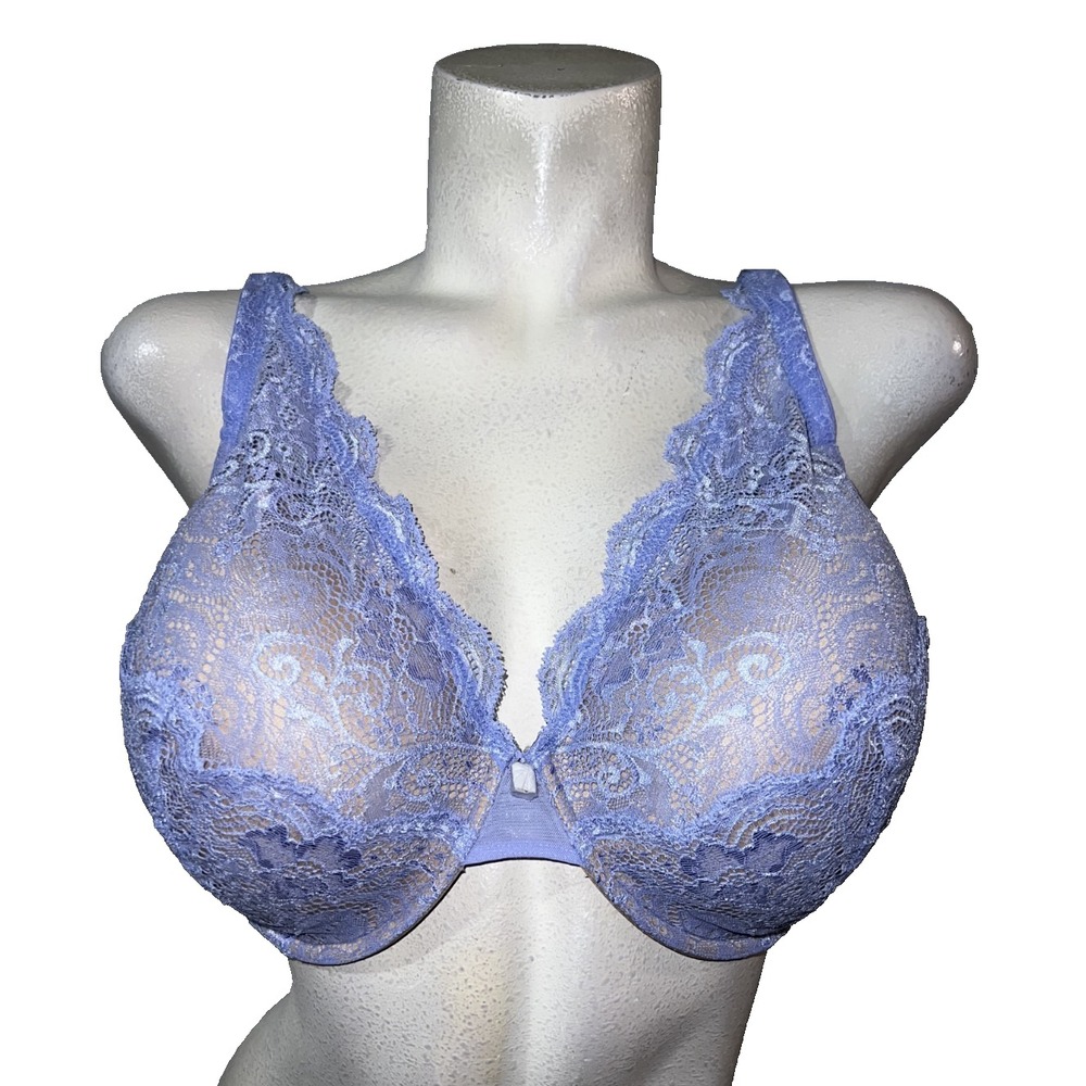 Thirdlove 24/7 Lace Contour Plunge Bra Periwinkle Blue 42D